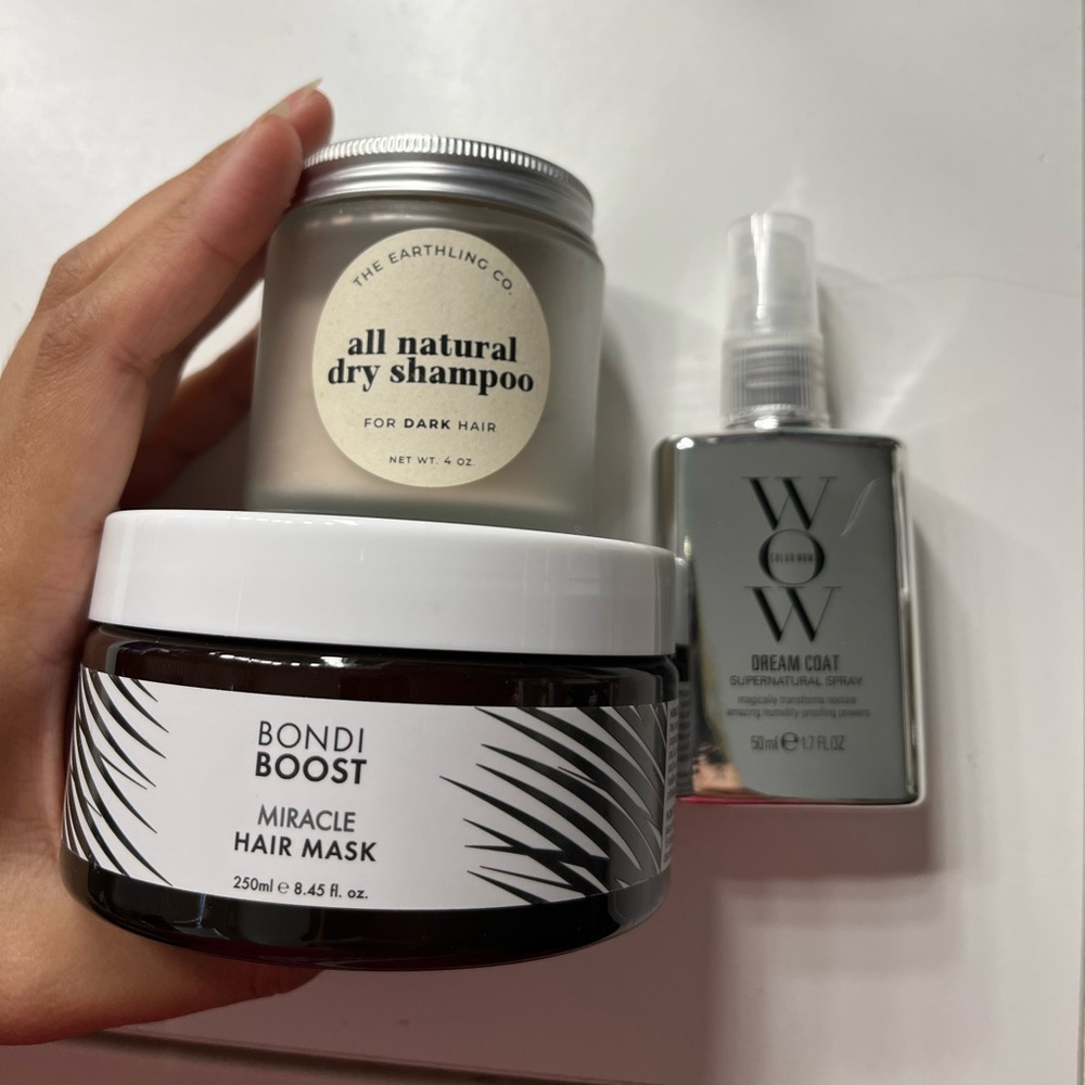 Bondi Boost Miracle Hair Mask, Earthling Dry Shampoo, WOW Dream Coat